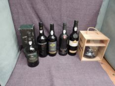 Six bottles of vintage Port Sainsbury Tawny 20% vol 75cl Vasconcellos Fine Ruby 19% vol 75cl in