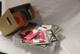 A large box of various singles -1950's / 1960's - a real mixed bag that may be good for a shop or an