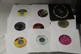 A box of Northern Soul 45's with the bulk being what was called on the scene ' pressings ' which