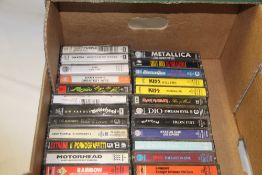 A box of rock cassettes - some nice titles here with the bulk being rock and metal - cassettes are