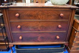 A Victorian Mahogany chest of three drawers.
