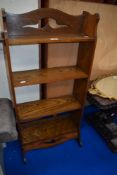 An early 20th century oak book shelf.