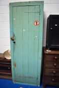 An early 20th century painted pine utility or pantry cupboard with shelved interior.