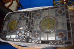A selection of stained glass and leaded light windows.