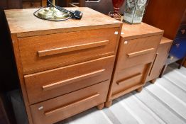 Two 20th century golden oak cabinets.