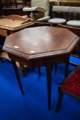An early 20th century mahogany occasional table having octagonal top