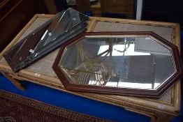 An Art Deco style mirror with similar.