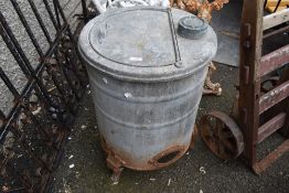 A vintage galvanised boiling tub.