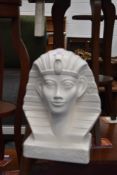 A life size plaster cast bust of an Egyptian.