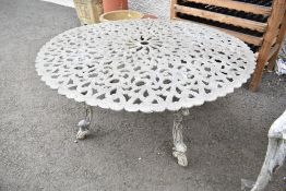 A vintage metal low garden table.