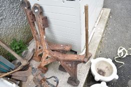 A pair of very heavy cast Victorian possibly Railway related bench ends.