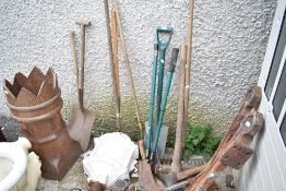 A selection of various garden tools.