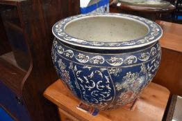 A modern Chinese large fish bowl or planter.