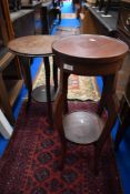 Two Victorian plant or pot stands with mahogany frames.
