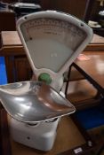 A set of vintage Avery shop balance scales.