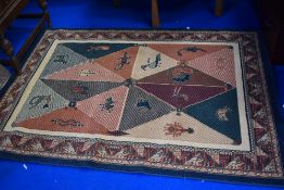A modern carpet rug with animal design.