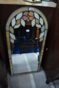 A leaded light hall way mirror.
