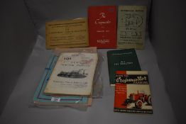 A group of interesting vintage tractor and agricultural machinery instruction manuals and pamphlets,