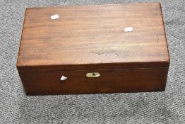 A Victorian writing slope having a mahogany case with fitted interior.