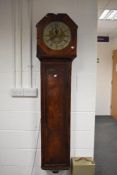 An interesting 18th century mahogany wall clock, having an octagonal hood with hinged glazed door