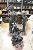 Three Sally Harmer/Soul Journeys Nuba limited edition African figure studies