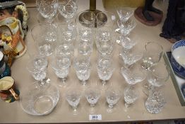 A part suite of Webb cut-glass glasswares