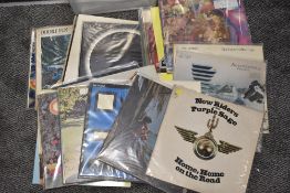 A box of mixed LP records, various to include Kraftwerk, Bachman Turner Overdrive, New Riders of the