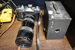 A Kodak Retinette IB camera body with Pronto-LK lens, and leather outer case, an Agfa camera body