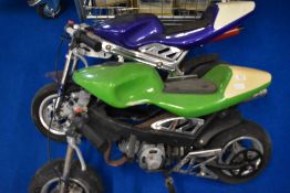 Two Mini petrol motor bikes, AF.