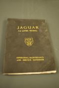 A Jaguar 3.4 litre model operating, maintenance and service handbook.