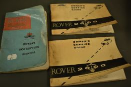 An owners service guide for the Rover 2000, UK edition, sold with an owners instruction manual for