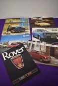 A mixed lot of Specification catalogues and similar, of Rover V8-S, MG Midget and MGB GT, Mini van
