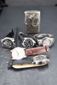 A selection of gents wrist watches including Casio AW-80, Pulsar, Citizen etc