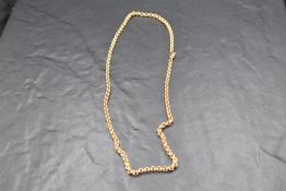 A 9ct gold belcher link chain, approx 20' & 27.8g