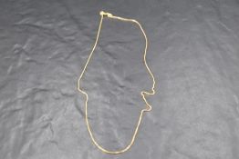 A 14ct gold box chain, approx 18' & 2.2g