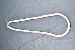 A silver twist link chain of chunky form, approx 15'