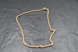 A 9ct gold belcher link chain, spprox 21' & 25g