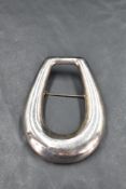 A Danish silver brooch by Georg Jensen no: A107 of stylised naturalistic form