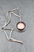 A Danish silver necklace of modernist form, stamped Nefrom Denmark