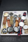 A selection of modern fashion wrist watches including Sempre, Fila, Timex etc