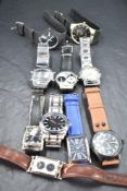 A selection of modern fashion wrist watches including Adidas, Limit, Kangol, Emporio Armani etc