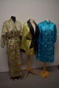Three vintage circa 1950s Oriental dressing gowns.