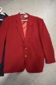 A selection of gents vintage and retro clothing, including button fly evening trousers and jacket a