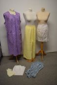 A 1940s/50s cotton swimsuit with rose print (losses to shirring in places) also included are a
