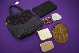 A selection of antique and vintage purses and bags, including 1960s Welsh wool bag, Early 20th