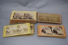 A box of stereoscope slides, including American, medical and scenic interest.