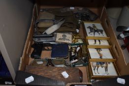 A miscellany of items of military interest, to include; Napoleonic style prints, goggles, dressings,