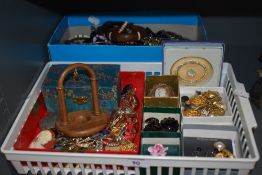 A large lot of mixed vintage and modern costume jewellery, brooches, bead and clip on earrings