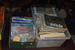 Two boxes of Giles books, late 1940s to 200s.