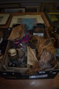 A collection of Ethnographlia from Papua New Guinea, including woven itemsand bark, sold with a